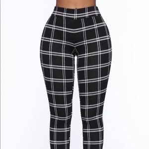 Black and White Plaid Leggings Fashion Nova